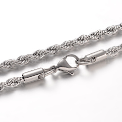 Tarnish Resistant 304 Stainless Steel Rope Chain Necklaces&nbsp;NJEW-F195-05G-P