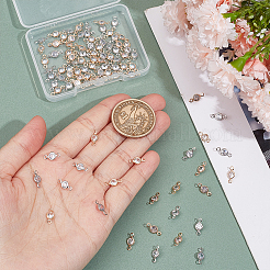 100Pcs 2 Colors Brass Pave Clear Cubic Zirconia Connector Charms&nbsp;FIND-UN0003-29