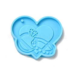 Heart with Rings DIY Pendant Silicone Molds&nbsp;LS-SIMO-h004-11