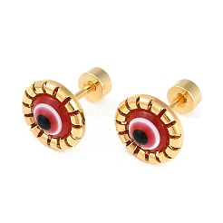 Evil Eye Glass Ear Fake Plugs&nbsp;EJEW-H105-27G