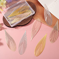 16Pcs 4 Colors Brass Filigree Pendants&nbsp;KKC-TA0001-08A