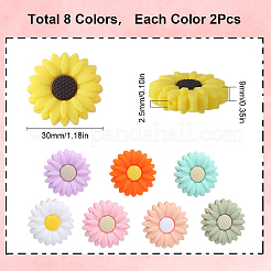 16Pcs 8 Colors Food Grade Eco-Friendly Silicone Focal Beads&nbsp;SIL-SC0001-60