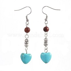 Synthetic Turquoise Dangle Earrings&nbsp;EJEW-JE02976-02