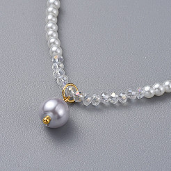 Glass Pearl Beads Pendants Necklaces&nbsp;NJEW-JN02564