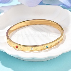 Eye 304 Stainless Steel Rhinestone Bangles for Women&nbsp;BJEW-Z092-09G