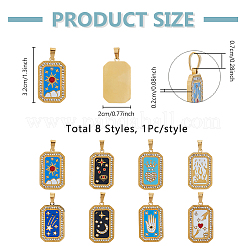 8Pcs 8 Colors Ion Plating(IP) 304 Stainless Steel Pendants&nbsp;STAS-DC0016-24