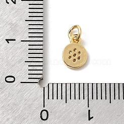Brass Micro Pave Cubic Zirconia Pendants&nbsp;KK-Z135-06G