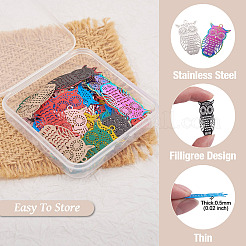 40Pcs 10 Colors Spray Painted 430 & 201 Stainless Steel Filigree Pendants&nbsp;STAS-TA0001-98
