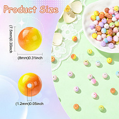 100Pcs Two-tone Opaque Spray Painted Glass Beads&nbsp;GLAA-CJ0002-94