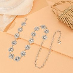 Hollow Out Flat Round Alloy Link Chain Waist Belly Chains for Women&nbsp;FS-WGA642B-02