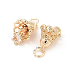 Brass Micro Pave Cubic Zirconia Pendants&nbsp;KK-B133-06G-01