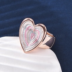 Zinc Alloy & Enamel Stretch Finger Rings for Women&nbsp;RJEW-M101-01D-G