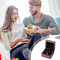 Wooden Jewelry Pendant Storage Magnetic Gift Case&nbsp;CON-WH0095-78A