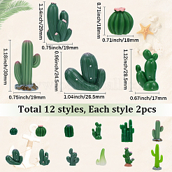 24Pcs 12 Styles Resin Cactus Mini Model&nbsp;DJEW-SP0001-15