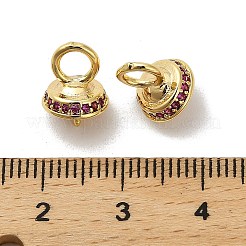 Brass Micro Pave Cubic Zirconia Cup Pearl Peg Bails Pin Pendants&nbsp;KK-S397-05B