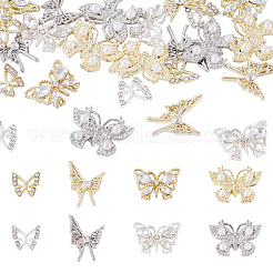 24Pcs 8 Styles Alloy Rhinestone Cabochons&nbsp;MRMJ-TA0001-49