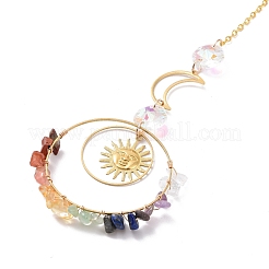 Moon & Sun Glass Hanging Suncatchers&nbsp;HJEW-I011-01G
