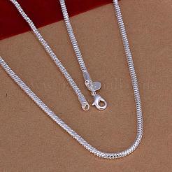 Simple Silver Color Plated Brass Snake Chain Necklaces For Men&nbsp;NJEW-BB12736-20