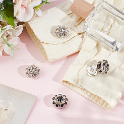 4Pcs 2 Colors Alloy Rhinestone Cufflinks&nbsp;DIY-NB0013-80D