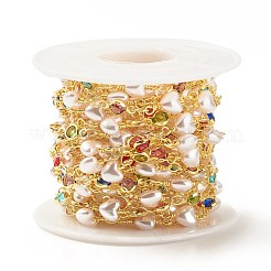 Brass Glass Flat Round Link Chains&nbsp;CHC-E024-13G