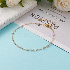 Faceted Round Natural Gemstone Beaded Anklets&nbsp;AJEW-AN00360