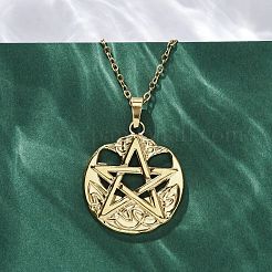 Viking Pentagram 304 Stainless Steel Pendant Necklaces&nbsp;NJEW-M096-01G