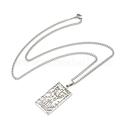 Non-Tarnish 304 Stainless Steel Pendant Necklaces&nbsp;NJEW-L118-02P-05
