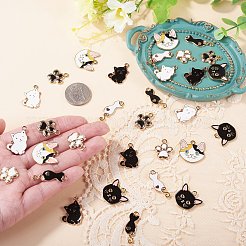 32Pcs 8 Styles Alloy Enamel Pendants&nbsp;ENAM-TA0004-17