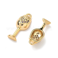 Brass Micro Pave Cubic Zirconia Pendants&nbsp;KK-A281-22G-03