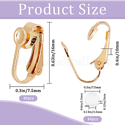 40Pcs 304 Stainless Steel Clip-on Earring Findings&nbsp;STAS-SP0001-23G