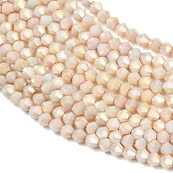 Electroplate Bicone Glass Beads Strands&nbsp;GL-T021-2.5x3mm-16-13