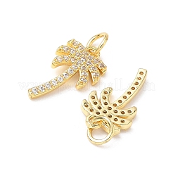 Brass Micro Pave Clear Cubic Zirconia Pendants&nbsp;KK-L253-11G