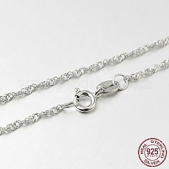Trendy Rhodium Plated 925 Sterling Silver Chain Necklaces&nbsp;STER-M050-B-18