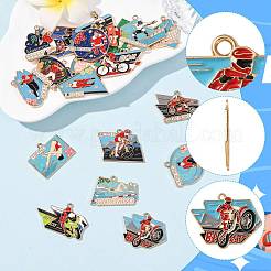 19Pcs 19 Styles Sports Alloy Enamel Pendants&nbsp;ENAM-FS0004-41