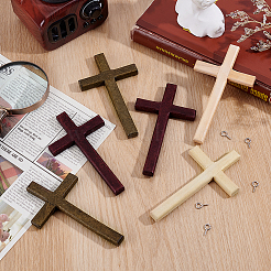 6Pcs 3 Colors Wood Cross Wall Decoration&nbsp;DJEW-ME0001-09