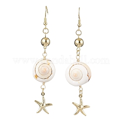 Natural Shiva Eye Shell Dangle Earrings&nbsp;EJEW-JE05798