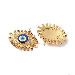 Rack Plating Brass Micro Pave Cubic Zirconia Pendants&nbsp;KK-H486-24G-04