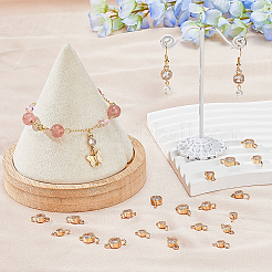 24Pcs 3 Styles Brass Pave Clear Cubic Zirconia Connector Charms&nbsp;KK-FH0006-33