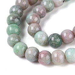 Ombre Effect Opaque Crackle Glass Beads Strands&nbsp;GLAA-Q106-01A-A01