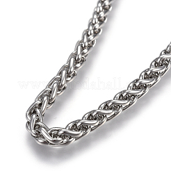 Non-Tarnish 304 Stainless Steel Wheat Chain Necklaces&nbsp;NJEW-F242-14P-B
