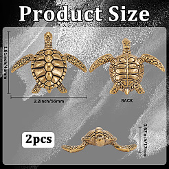 2Pcs Brass Turtle Display Decorations&nbsp;AJEW-SP0004-98