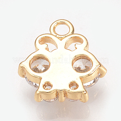 Brass Cubic Zirconia Charms&nbsp;ZIRC-Q002-107G