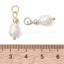 6Pcs 2 Colors Natural Cultured Freshwater Pearl Pendants&nbsp;PALLOY-JF05189