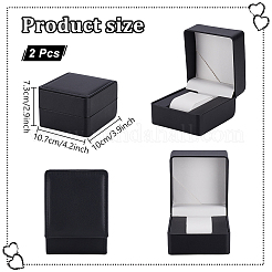 2Pcs PU Imitation Leather Watch Storage Boxes with Velvet Inside&nbsp;CON-PH0003-22