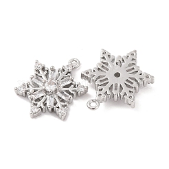 Brass Micro Pave Clear Cubic Zirconia Pendants&nbsp;KK-S389-09P