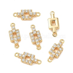 SHEGRACE Brass Micro Pave Clear Cubic Zirconia Connector Charms&nbsp;XGRQ3D050-505G