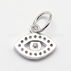 CZ Brass Micro Pave Cubic Zirconia Evil Eye Charms&nbsp;X-ZIRC-L018-10P