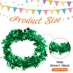 PVC Sparkly Star Metallic Garland with Iron Wire&nbsp;AJEW-TAC0034-08A