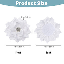 Flower Chiffon Fabric with Rhinestone Accessories&nbsp;FIND-WH0159-97