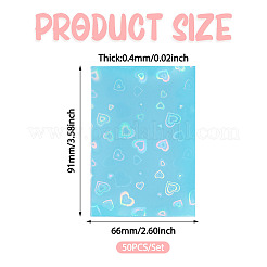 50Pcs PP Heart Pattern Laser Card Film&nbsp;AJEW-TADJ0001-27D